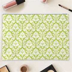 Spring Green Damask Pattern Cosmetic Bag (XXL) from ArtsNow.com Back