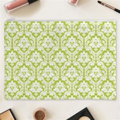 Spring Green Damask Pattern Cosmetic Bag (XXXL) from ArtsNow.com Front