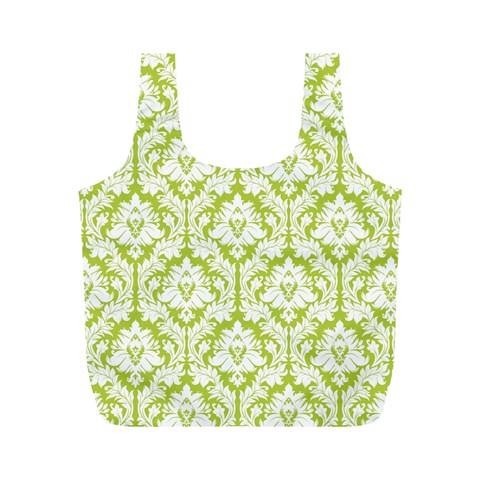 Spring Green Damask Pattern Full Print Recycle Bag (M) from ArtsNow.com Front