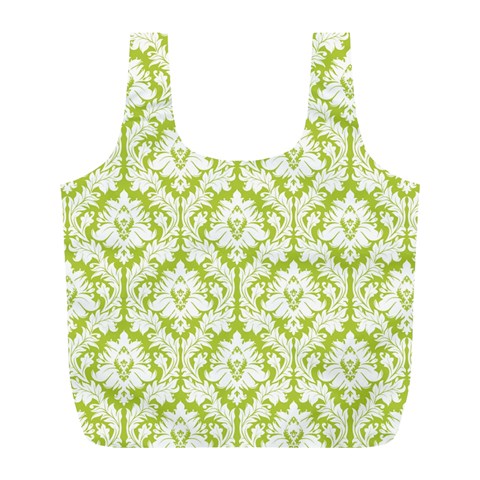 Spring Green Damask Pattern Full Print Recycle Bag (L) from ArtsNow.com Back