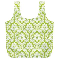 Spring Green Damask Pattern Full Print Recycle Bag (XL) from ArtsNow.com Back