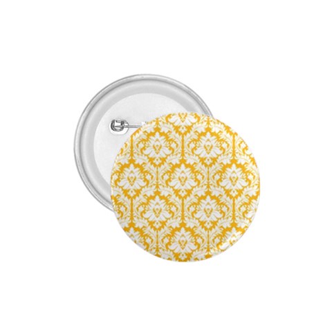 White On Sunny Yellow Damask 1.75  Button from ArtsNow.com Front