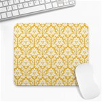 White On Sunny Yellow Damask Large Mouse Pad (Rectangle)