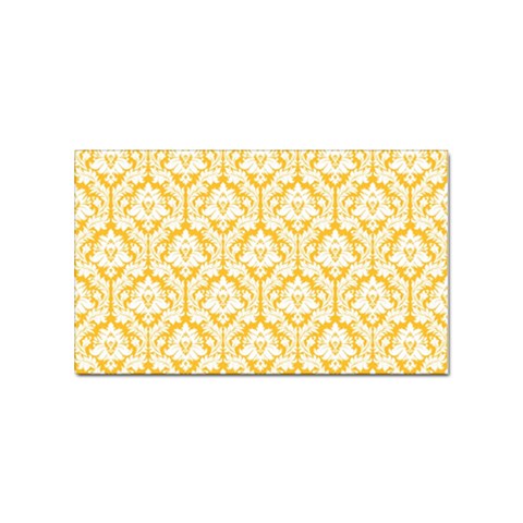 White On Sunny Yellow Damask Sticker (Rectangle) from ArtsNow.com Front