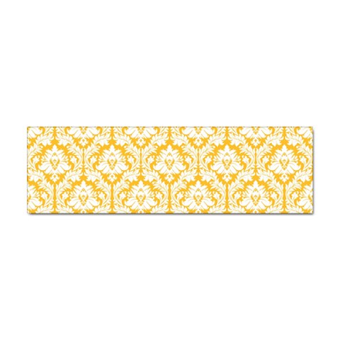 White On Sunny Yellow Damask Bumper Sticker from ArtsNow.com Front