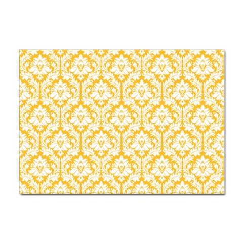 White On Sunny Yellow Damask A4 Sticker 10 Pack from ArtsNow.com Front