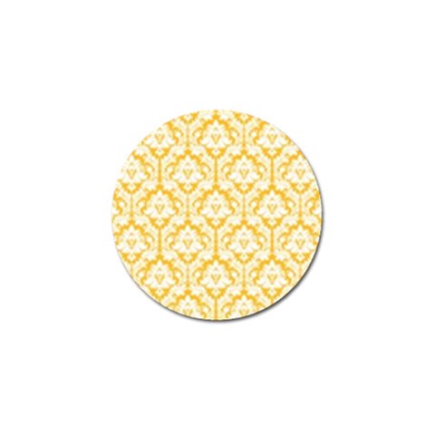 White On Sunny Yellow Damask Golf Ball Marker from ArtsNow.com Front