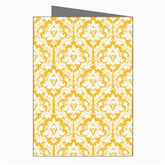 White On Sunny Yellow Damask Greeting Card (8 Pack) from ArtsNow.com Right