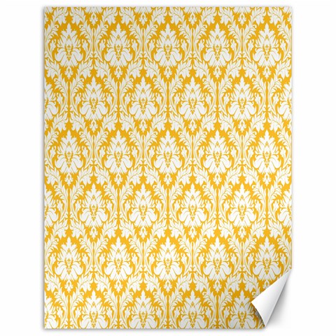 White On Sunny Yellow Damask Canvas 12  x 16  (Unframed) from ArtsNow.com 11.86 x15.41  Canvas - 1