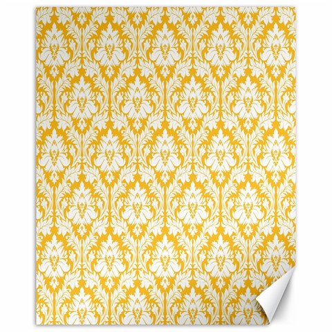 White On Sunny Yellow Damask Canvas 16  x 20  (Unframed) from ArtsNow.com 15.75 x19.29  Canvas - 1