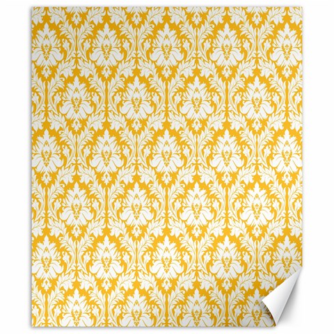 White On Sunny Yellow Damask Canvas 20  x 24  (Unframed) from ArtsNow.com 19.57 x23.15  Canvas - 1