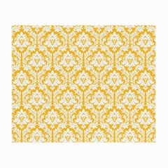 White On Sunny Yellow Damask Glasses Cloth (Small, Two Sided) from ArtsNow.com Front