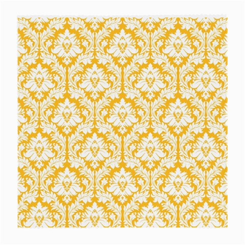 White On Sunny Yellow Damask Glasses Cloth (Medium) from ArtsNow.com Front