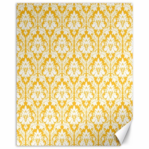 White On Sunny Yellow Damask Canvas 11  x 14  (Unframed) from ArtsNow.com 10.95 x13.48  Canvas - 1