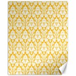 White On Sunny Yellow Damask Canvas 11  x 14  (Unframed)