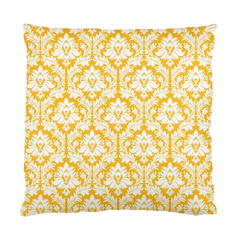 Sunny Yellow Damask Pattern Standard Cushion Case (One Side) from ArtsNow.com Front