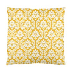 Sunny Yellow Damask Pattern Standard Cushion Case (Two Sides) from ArtsNow.com Front