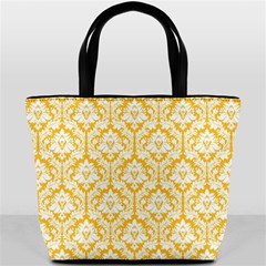 Sunny Yellow Damask Pattern Bucket Bag from ArtsNow.com Back