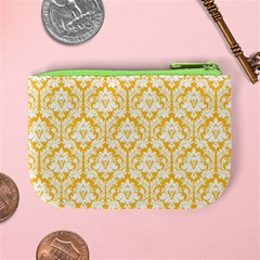 Sunny Yellow Damask Pattern Mini Coin Purse from ArtsNow.com Back