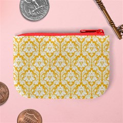 Sunny Yellow Damask Pattern Mini Coin Purse from ArtsNow.com Back