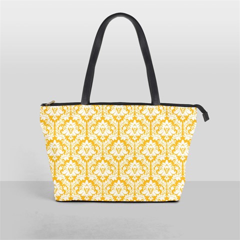 Sunny Yellow Damask Pattern Classic Shoulder Handbag from ArtsNow.com Front