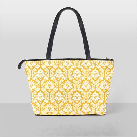 Sunny Yellow Damask Pattern Classic Shoulder Handbag from ArtsNow.com Back