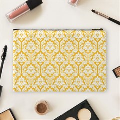 Sunny Yellow Damask Pattern Cosmetic Bag (Large) from ArtsNow.com Back