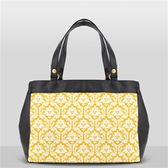 Sunny Yellow Damask Pattern Oversize Office Handbag (2 Sides) from ArtsNow.com Front