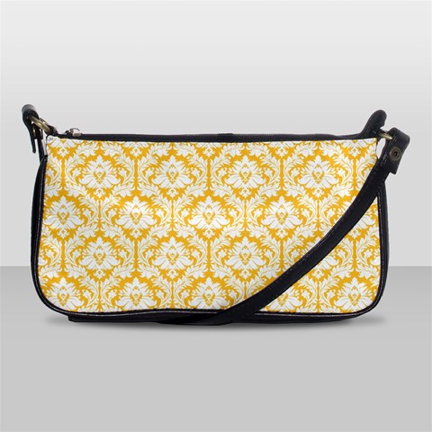 Sunny Yellow Damask Pattern Shoulder Clutch Bag from ArtsNow.com Front