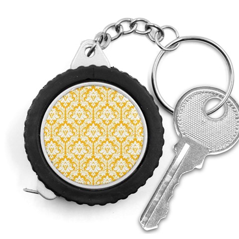 White On Sunny Yellow Damask Measuring Tape from ArtsNow.com Front