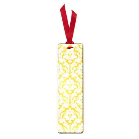 White On Sunny Yellow Damask Small Bookmark from ArtsNow.com Front