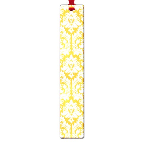 White On Sunny Yellow Damask Large Bookmark from ArtsNow.com Front