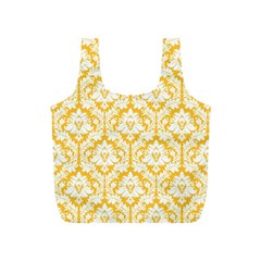 Sunny Yellow Damask Pattern Full Print Recycle Bag (S) from ArtsNow.com Front