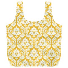 Sunny Yellow Damask Pattern Full Print Recycle Bag (XL) from ArtsNow.com Front