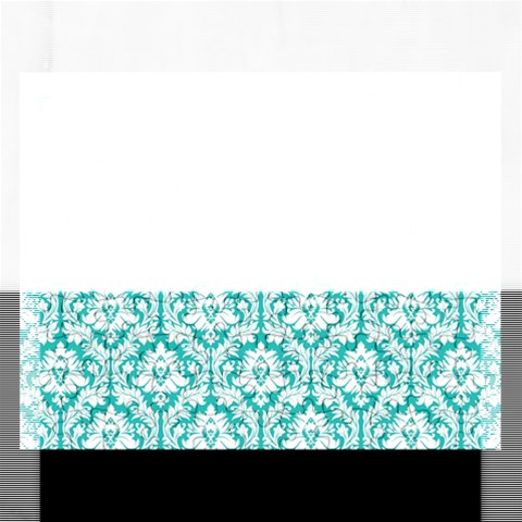 White On Turquoise Damask Jigsaw Puzzle (Rectangle) from ArtsNow.com Front