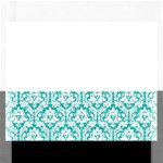 White On Turquoise Damask Jigsaw Puzzle (Rectangle)