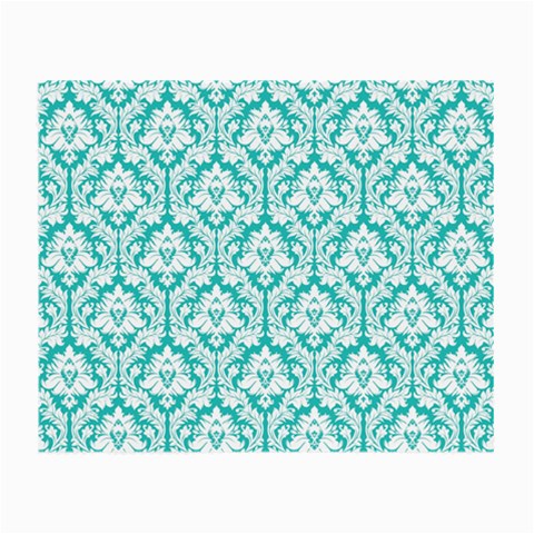 White On Turquoise Damask Glasses Cloth (Small) from ArtsNow.com Front