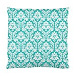 Turquoise Damask Pattern Standard Cushion Case (Two Sides)