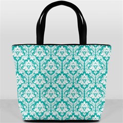 Turquoise Damask Pattern Bucket Bag from ArtsNow.com Front