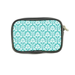 Turquoise Damask Pattern Coin Purse from ArtsNow.com Back