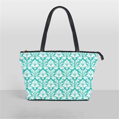 Turquoise Damask Pattern Classic Shoulder Handbag from ArtsNow.com Front