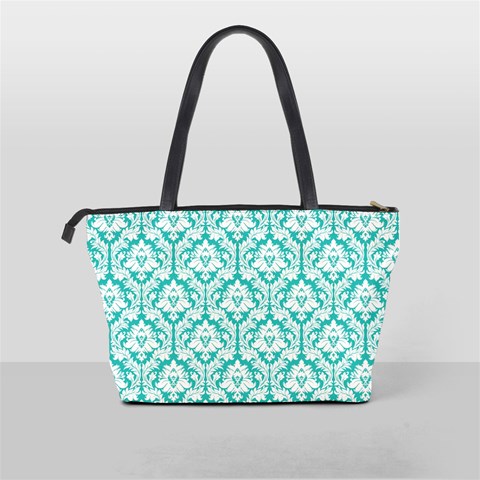 Turquoise Damask Pattern Classic Shoulder Handbag from ArtsNow.com Back