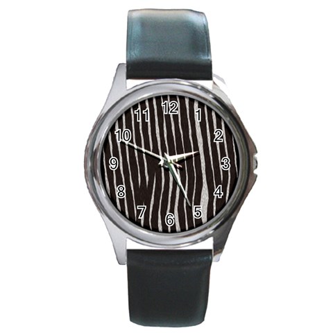 Zebra Round Metal Watch from ArtsNow.com Front