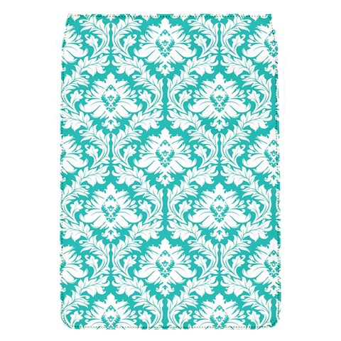 White On Turquoise Damask Removable Flap Cover (Small) from ArtsNow.com Front