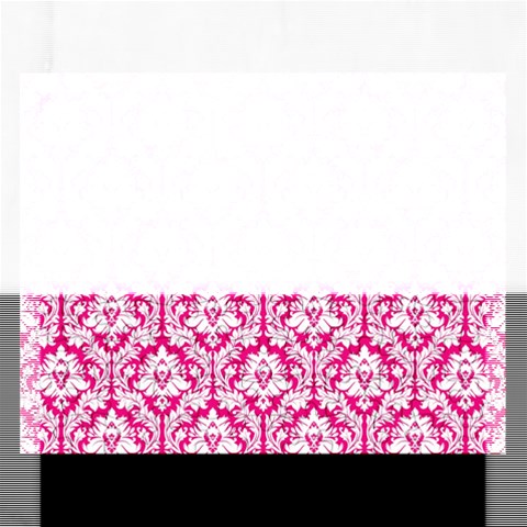 White On Hot Pink Damask Jigsaw Puzzle (Rectangle) from ArtsNow.com Front