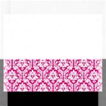 White On Hot Pink Damask Jigsaw Puzzle (Rectangle)