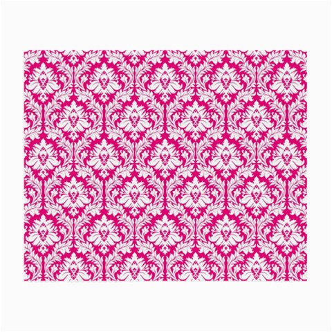 White On Hot Pink Damask Glasses Cloth (Small) from ArtsNow.com Front