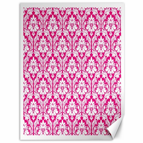 White On Hot Pink Damask Canvas 36  x 48  (Unframed) from ArtsNow.com 35.26 x46.15  Canvas - 1