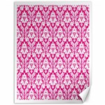 White On Hot Pink Damask Canvas 36  x 48  (Unframed)