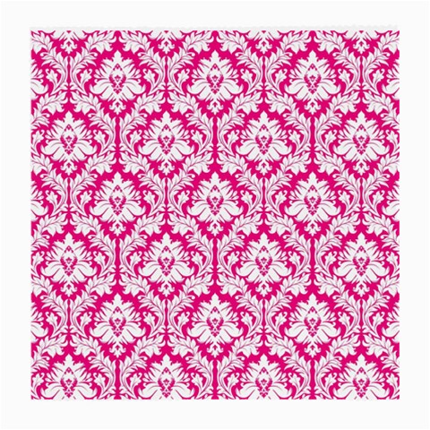 White On Hot Pink Damask Glasses Cloth (Medium) from ArtsNow.com Front